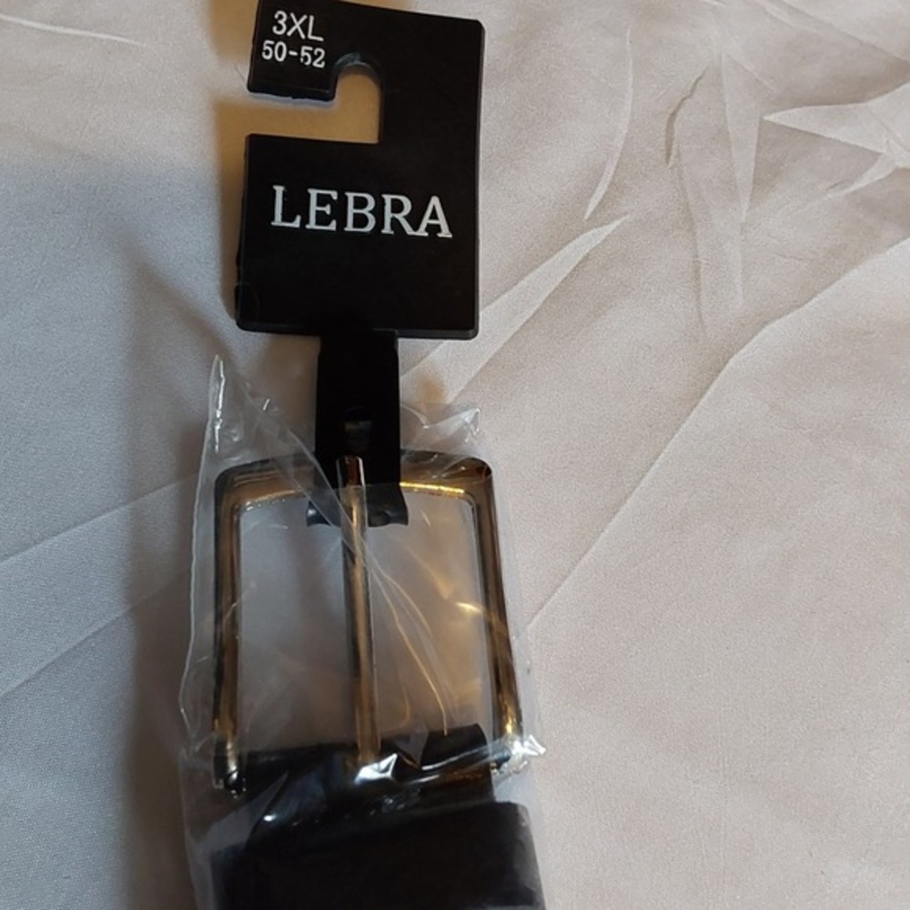 Lebra Men's Black NWT Genuine Leather Belt 3XL 50-52‎